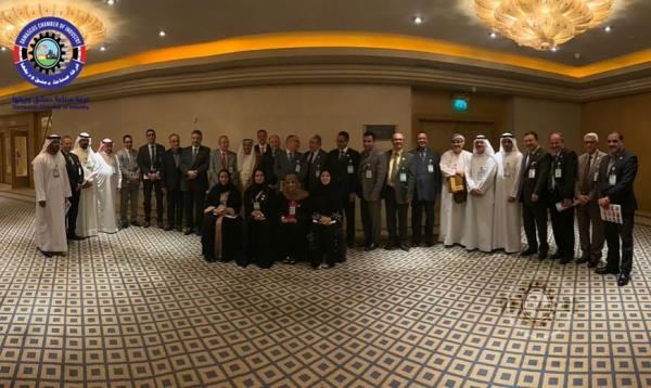 صورة تجمع رجال الأعمال العرب المشاركون في مؤتمر العمل العربي بدورته ٤٦ المقامة في القاهرة وبمشاركة غرفة صناعة دمشق وريفها